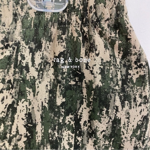 Rag & Bone City Mini Sweatshort Army Multi Womens Large Camo Green Pockets Terry - Picture 4 of 12